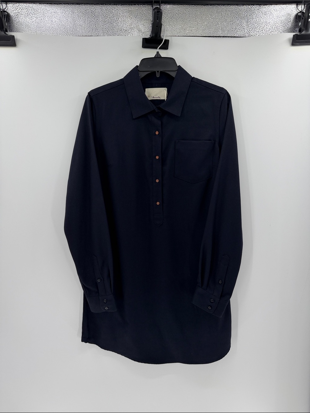 Trovata Women's Marin Shirt Dress with pockets - Navy - Large